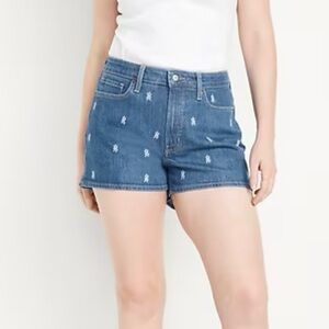 Old Navy Floral Print 3” High-Waisted OG Jean Shorts